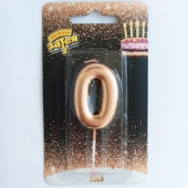 Свеча -цифра &quot;0&quot; Розовое золото 4,5см 1502-3000