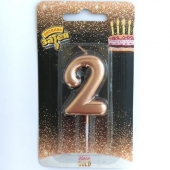 Свеча -цифра &quot;2&quot; Розовое золото 4,5см/V 1502-3002