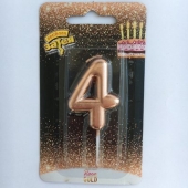 Свеча -цифра &quot;4&quot; Розовое золото 4,5см/V 1502-3004