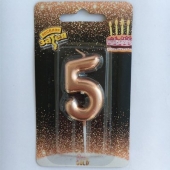 Свеча -цифра &quot;5&quot; Розовое золото 4,5см/V 1502-3005