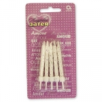 Свечи для торта с подст блеск белые 10шт 1502-1154