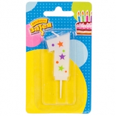 Свеча -цифра &quot;1&quot; Звезды 5см/V 1502-4225