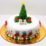 торт на новый год одноярусный