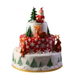 торт новогодний трехъярусный 