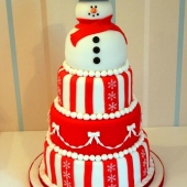торт со снеговиком 