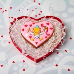 имбирный пряник на 14 февраля с купидоном