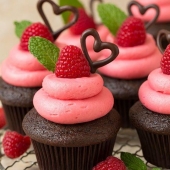 капкейки на 14 февраля шоколадные